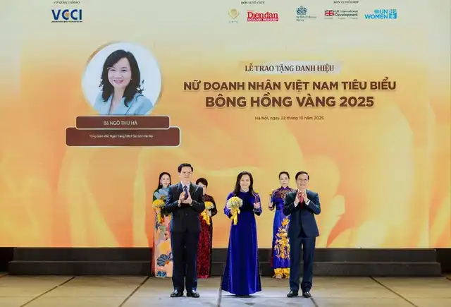 Tổng Giám đốc SHB Ngô Thu Hà: “Nữ doanh nhân Việt Nam tiêu biểu -Bông hồng vàng” 2025